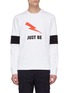 Main View - Click To Enlarge - NEIL BARRETT - Thunderbolt slogan print colourblock sleeve sweatshirt