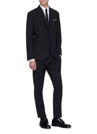 Figure View - Click To Enlarge - NEIL BARRETT - Layered lapel slim fit tuxedo blazer