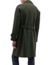 Back View - Click To Enlarge - RING JACKET - Belted melton raglan trench coat