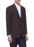 Front View - Click To Enlarge - RING JACKET - 'New Balloon' check plaid wool hopsack blazer