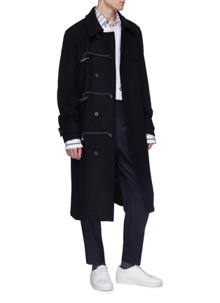 Figure View - Click To Enlarge - WOOYOUNGMI - Toggle-and-loop front melton coat