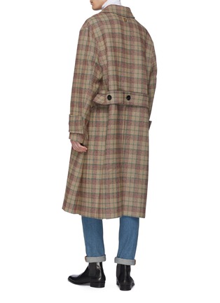 Back View - Click To Enlarge - WOOYOUNGMI - Belted tartan plaid melton coat
