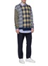 Figure View - Click To Enlarge - WOOYOUNGMI - Asymmetric hem mixed check plaid sweater