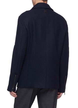 Back View - Click To Enlarge - WOOYOUNGMI - Zip cuff melton shirt jacket