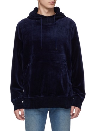 Main View - Click To Enlarge - WOOYOUNGMI - Contrast hood modal-cotton velvet hoodie