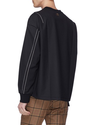Back View - Click To Enlarge - WOOYOUNGMI - Contrast topstitching side split sweatshirt
