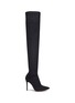Main View - Click To Enlarge - GIANVITO ROSSI - Mesh overlay sock knit thigh high boots