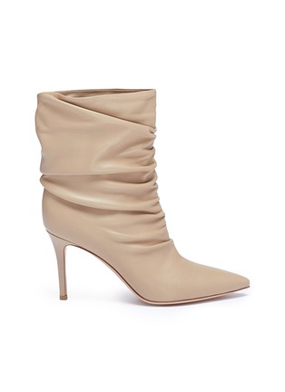 Main View - Click To Enlarge - GIANVITO ROSSI - Ruched nappa leather boots