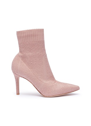Main View - Click To Enlarge - GIANVITO ROSSI - 'Fiona' bouclé knit sock ankle boots