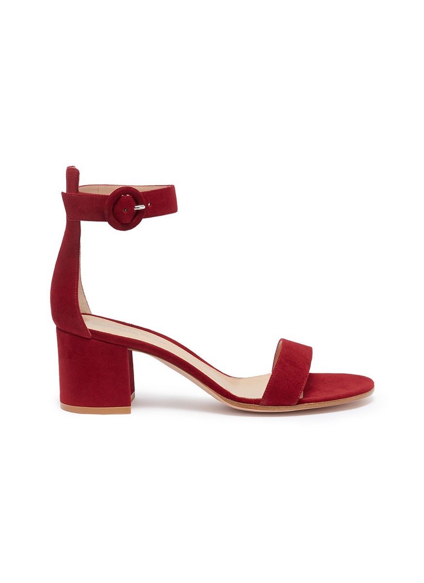Versilia ankle strap suede sandals by Gianvito Rossi