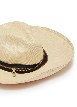 Detail View - Click To Enlarge - SENSI STUDIO - Zip toquilla palm straw hat