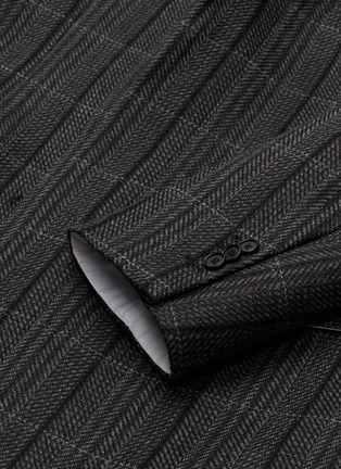  - CALVIN KLEIN 205W39NYC - Stripe virgin wool-silk herringbone oversized coat