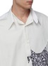 Detail View - Click To Enlarge - CALVIN KLEIN 205W39NYC - Detachable collar floral print geometric appliqué colourblock shirt