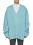 Main View - Click To Enlarge - CALVIN KLEIN 205W39NYC - Mohair-wool oversized V-neck sweater