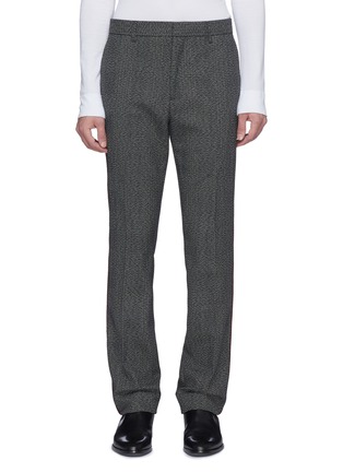Main View - Click To Enlarge - CALVIN KLEIN 205W39NYC - Stripe outseam houndstooth check plaid pants
