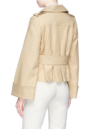 Back View - Click To Enlarge - ALEXANDER WHITE - 'The Bianca' pleated back belted trench jacket