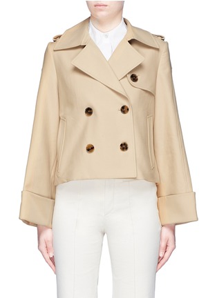 Main View - Click To Enlarge - ALEXANDER WHITE - 'The Bianca' pleated back belted trench jacket