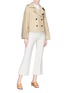Figure View - Click To Enlarge - ALEXANDER WHITE - 'The Bianca' pleated back belted trench jacket