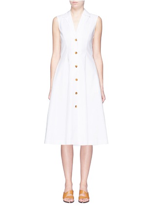 Main View - Click To Enlarge - ALEXANDER WHITE - 'The Marilyn' twill flared shirt dress
