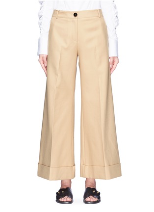 Main View - Click To Enlarge - ALEXANDER WHITE - 'The Carine' twill flared wide leg pants