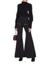 Figure View - Click To Enlarge - CHLOÉ - Puff sleeve cutout waist mock neck sweater