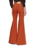 Back View - Click To Enlarge - CHLOÉ - Zip contrast topstitching flared jeans