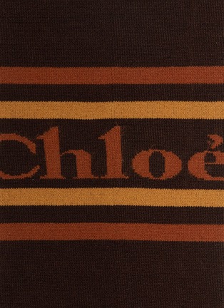 Detail View - Click To Enlarge - CHLOÉ - Logo intarsia thigh high socks