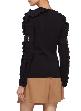 Back View - Click To Enlarge - CHLOÉ - Ruffle sleeve detachable cuff crepe blouse