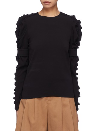 Main View - Click To Enlarge - CHLOÉ - Ruffle sleeve detachable cuff crepe blouse