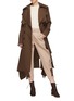 Figure View - Click To Enlarge - CHLOÉ - Belted drape outseam virgin wool twill trench coat