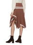 Back View - Click To Enlarge - CHLOÉ - Lace trim crepe handkerchief skirt