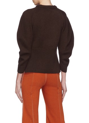 Back View - Click To Enlarge - CHLOÉ - Puff sleeve cashmere sweater