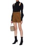 Figure View - Click To Enlarge - CHLOÉ - Puff sleeve slit shoulder wool blend turtleneck sweater