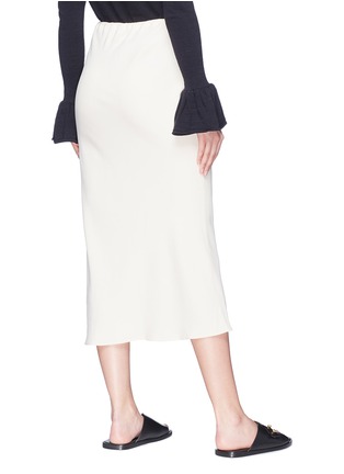 Back View - Click To Enlarge - ALEXANDER WHITE - 'The Marta' drawstring crepe skirt