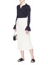Figure View - Click To Enlarge - ALEXANDER WHITE - 'The Marta' drawstring crepe skirt