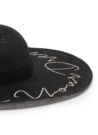 Detail View - Click To Enlarge - EUGENIA KIM - 'Bunny' slogan straw sun hat