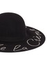 Detail View - Click To Enlarge - EUGENIA KIM - 'Honey' faux pearl slogan fedora hat