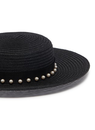 Detail View - Click To Enlarge - EUGENIA KIM - 'Colette' faux pearl straw boater hat
