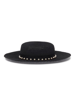 Figure View - Click To Enlarge - EUGENIA KIM - 'Colette' faux pearl straw boater hat