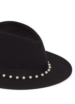 Detail View - Click To Enlarge - EUGENIA KIM - 'Blaine' faux pearl wool felt fedora hat