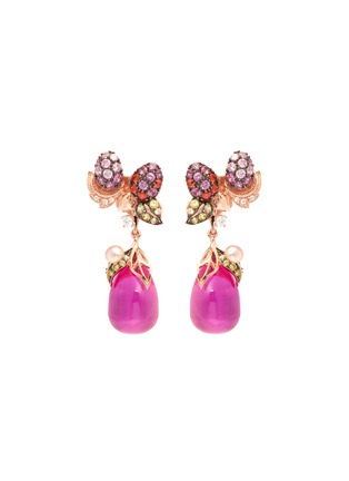 Main View - Click To Enlarge - ANABELA CHAN - 'Pinkberry' diamond gemstone freshwater pearl drop earrings