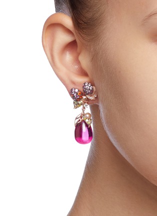 Figure View - Click To Enlarge - ANABELA CHAN - 'Pinkberry' diamond gemstone freshwater pearl drop earrings