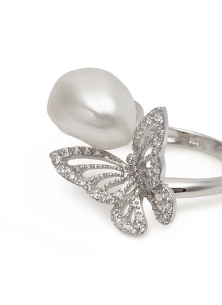 Detail View - Click To Enlarge - ANABELA CHAN - 'Butterfly' diamond freshwater pearl ring
