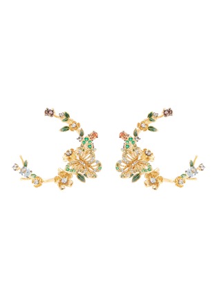 Main View - Click To Enlarge - ANABELA CHAN - 'Orchard Garland' diamond gemstone hoop earrings