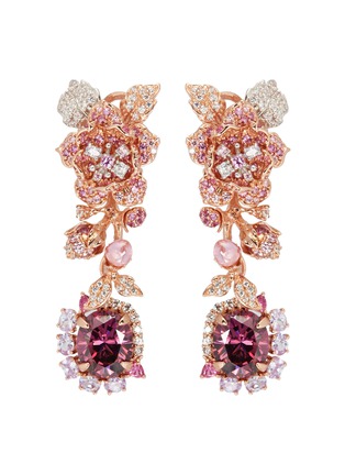 Main View - Click To Enlarge - ANABELA CHAN - 'Rose' diamond gemstone detachable drop cocktail earrings