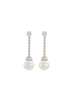 Main View - Click To Enlarge - CZ BY KENNETH JAY LANE - Freshwater pearl cubic zirconia link drop earrings