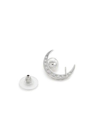 Detail View - Click To Enlarge - CZ BY KENNETH JAY LANE - Cubic zirconia crescent glass pearl earrings