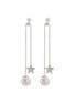 Main View - Click To Enlarge - CZ BY KENNETH JAY LANE - Cubic zirconia star glass pearl chain drop earrings