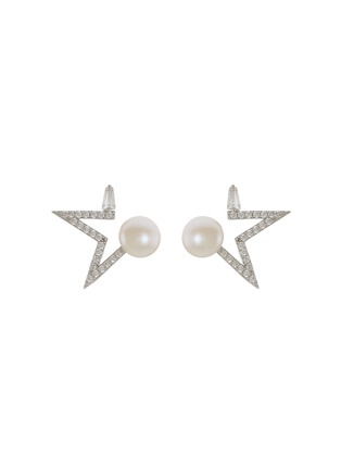 Main View - Click To Enlarge - CZ BY KENNETH JAY LANE - Cubic zirconia cutout open star glass pearl earrings