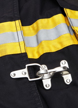  - CALVIN KLEIN 205W39NYC - 'Firefighter' detachable logo patch stripe twill coat